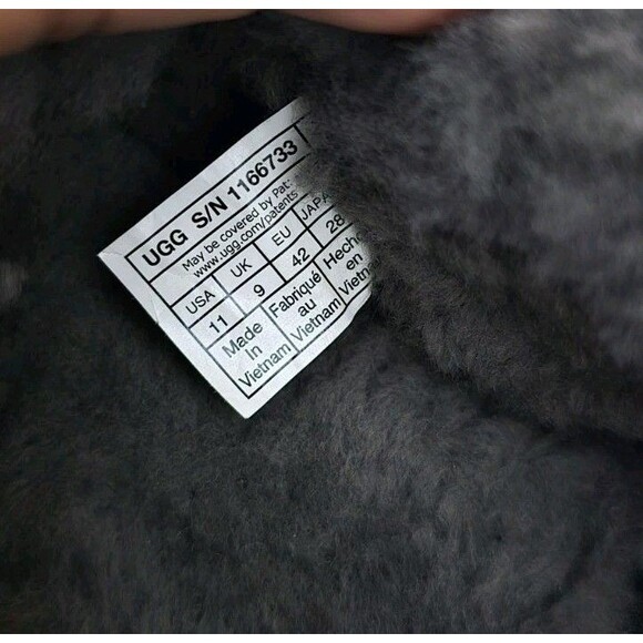 UGG NITA Women's Suede Shealing Lined Slippers Ankle Boots Black Size 11 - Picture 2 of 7